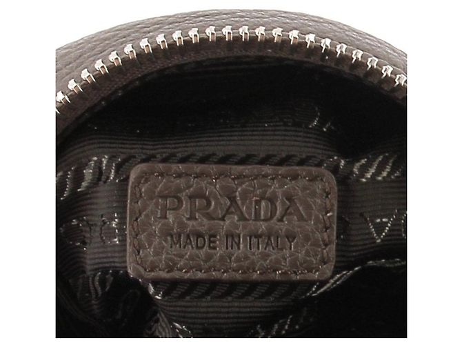 Chaveiro Prada em couro cinza - vista 7
