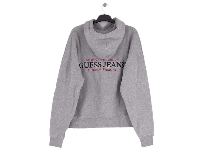 Sudadera con capucha Guess Gris de Algodón Logo Guess Jeans - vista 2