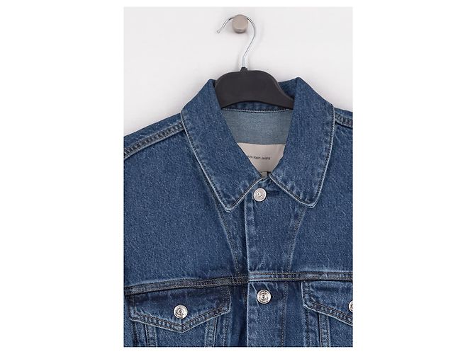 Giacca di jeans blu Calvin Klein in cotone - vista 3