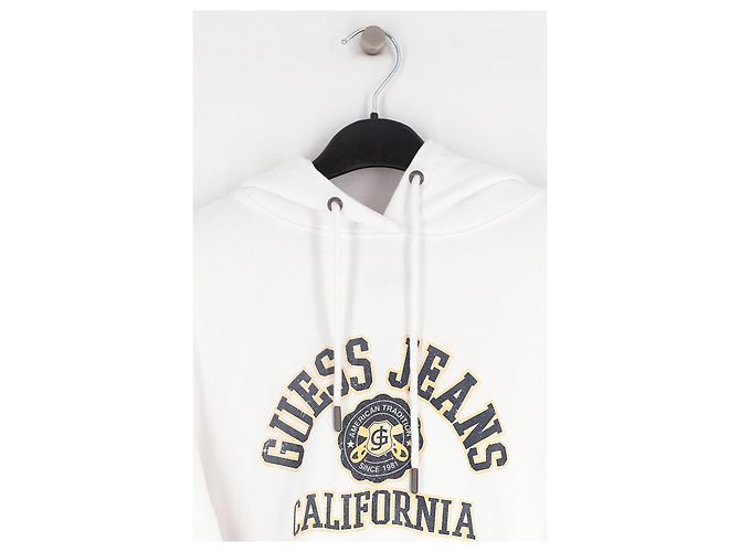 Hoodie Guess branco de algodão Guess Jeans California - vista 3