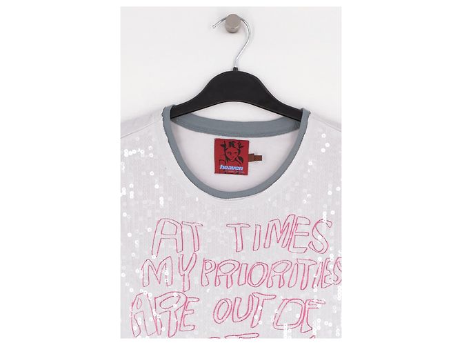 Autre Marque Camiseta de algodón blanca con lentejuelas HEAVEN BY MARC JACOBS - vista 3