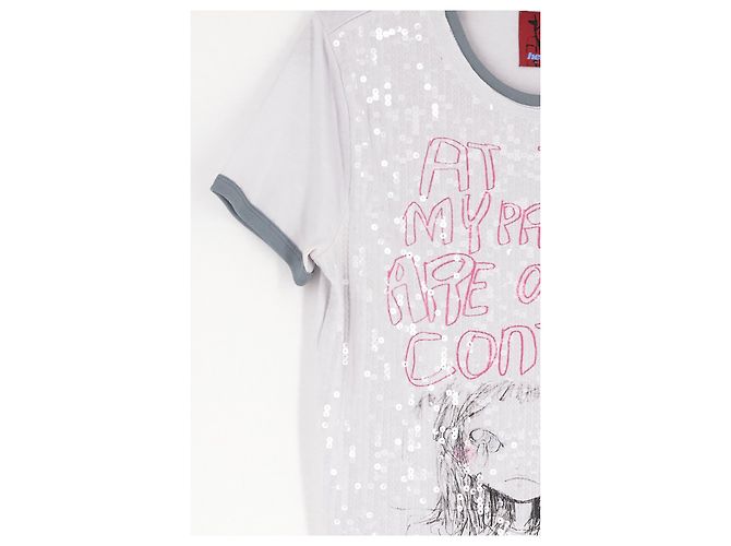 Autre Marque Camiseta de algodón blanca con lentejuelas HEAVEN BY MARC JACOBS - vista 4