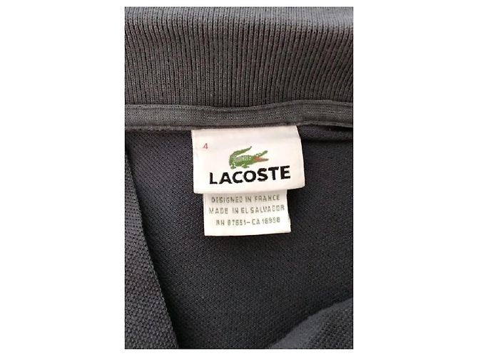 Polo Lacoste de algodão cinza de manga comprida - vista 5