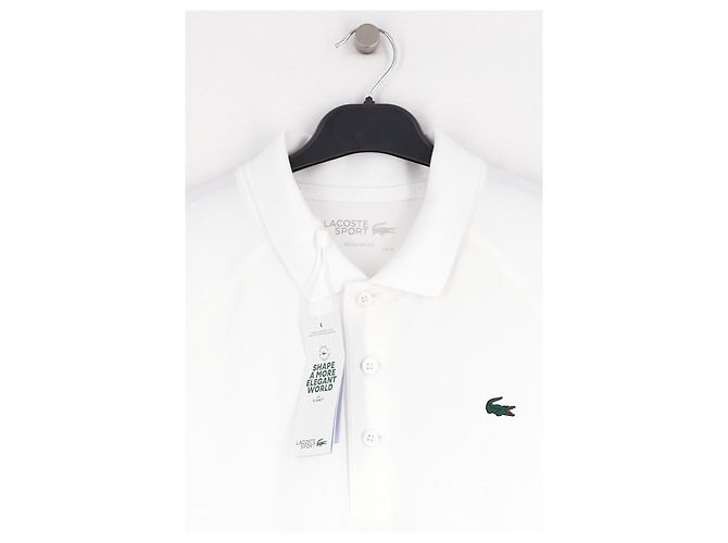 Polo Lacoste branco regular fit - vista 3