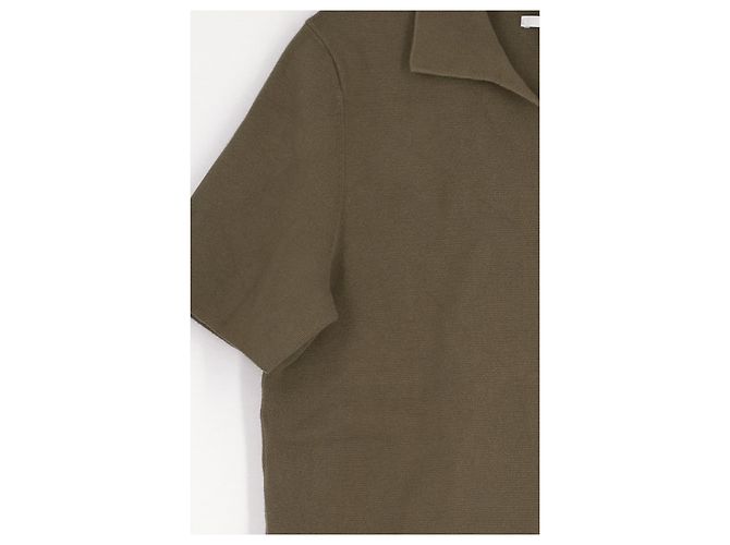 Polo a maniche corte in cotone kaki Cos - vista 4