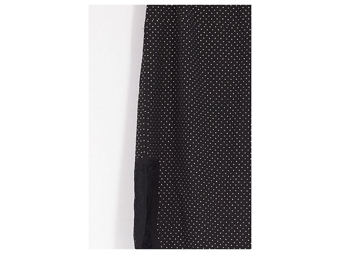 Saia reta de seda preta Zadig & Voltaire com strass e renda - vista 4