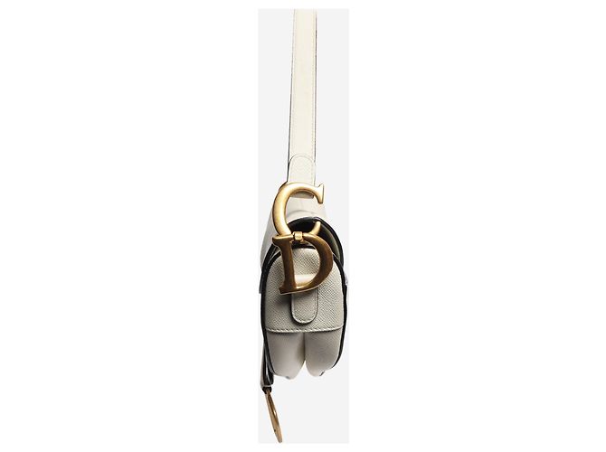 Dior Saddle Bag 2011 aus genarbtem Kalbsleder in Creme - Ansicht 2