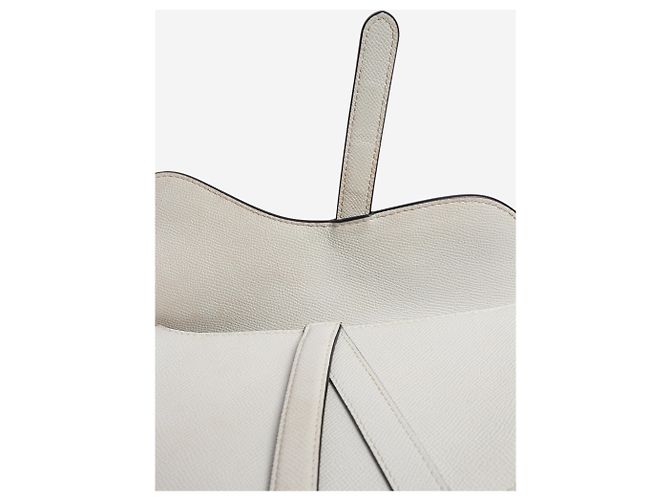 Dior Saddle Bag 2011 aus genarbtem Kalbsleder in Creme - Ansicht 5
