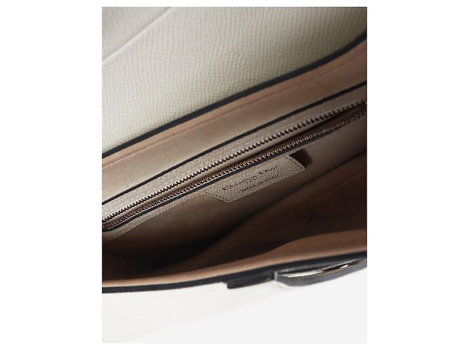 Dior Saddle Bag 2011 aus genarbtem Kalbsleder in Creme - Ansicht 7