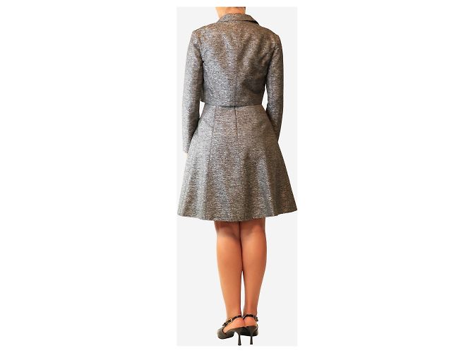 Christian Dior Conjunto de vestido y abrigo de dos piezas gris - size UK 10 - vista 2