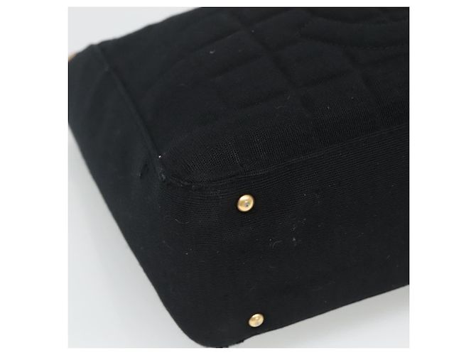 CHANEL Choco Bar Linie Schultertasche Canvas Schwarz CC - Ansicht 14
