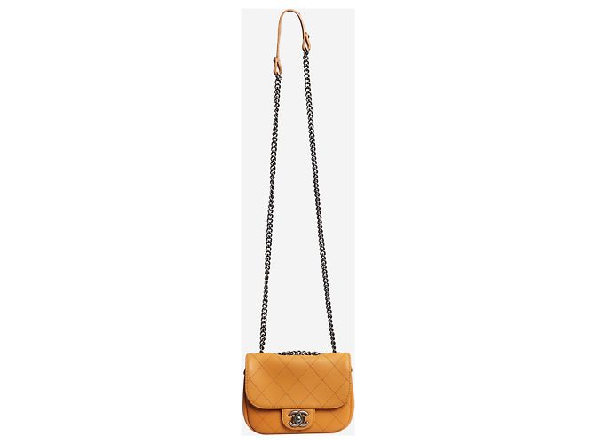 Chanel Orange 2014 Mini Flap Bag, diamantgesteppt - Ansicht 2