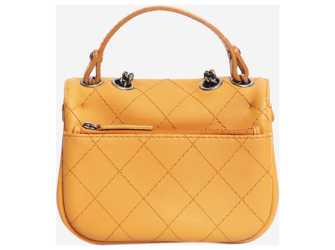 Chanel Orange 2014 Mini Flap Bag, diamantgesteppt - Ansicht 3