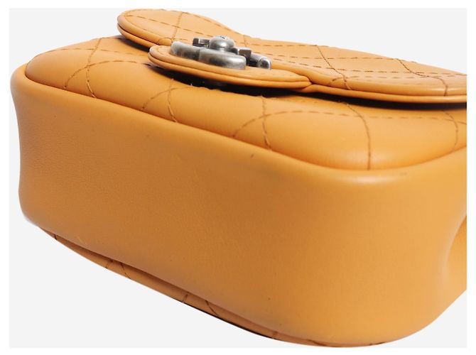 Chanel Orange 2014 Mini Flap Bag, diamantgesteppt - Ansicht 4