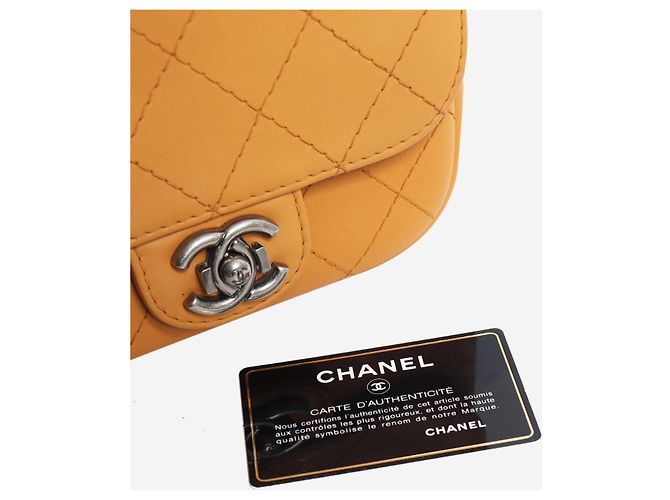 Chanel Orange 2014 Mini Flap Bag, diamantgesteppt - Ansicht 9