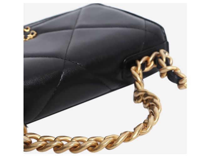 Wallet On Chain Chanel Carteira com Corrente 19 Turnlock Preta - vista 9