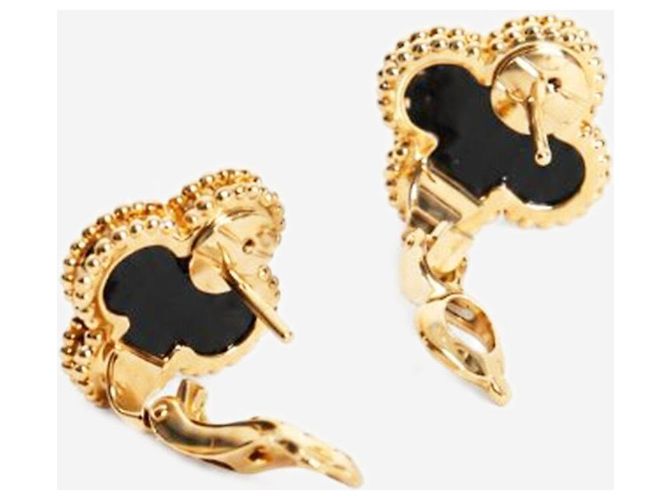 Van Cleef & Arpels Orecchini Black Vintage Alhambra - vista 3