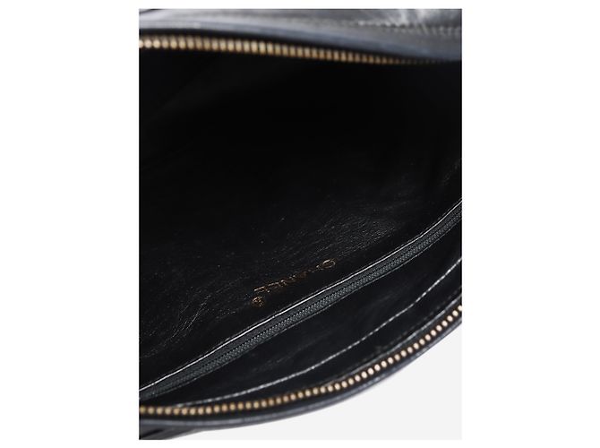 Chanel Schultertasche Vintage 1991 aus gestepptem Lammleder mit Quaste, schwarz - Ansicht 9