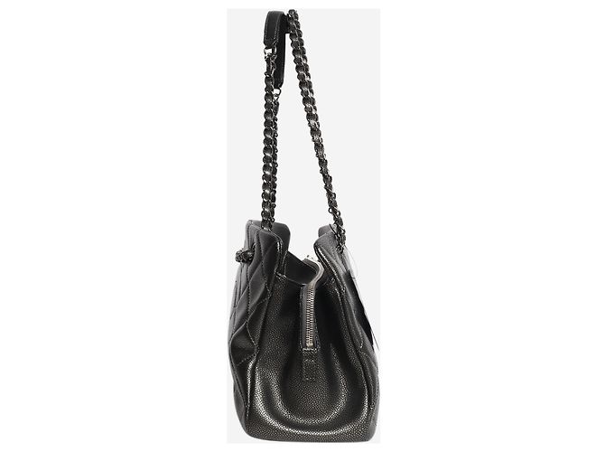 Chanel Saco tote GST 2011 em couro matelassé caviar Pewter - vista 3