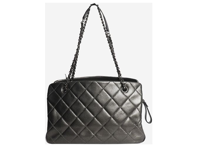 Chanel Saco tote GST 2011 em couro matelassé caviar Pewter - vista 4
