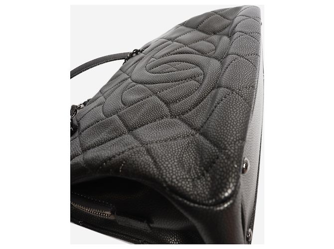 Chanel Saco tote GST 2011 em couro matelassé caviar Pewter - vista 7