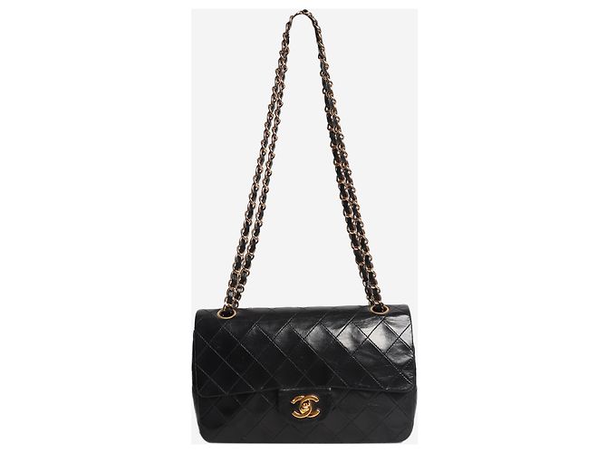 Chanel Borsa Classic Double Flap piccola 1989 in pelle d'agnello nera - vista 2