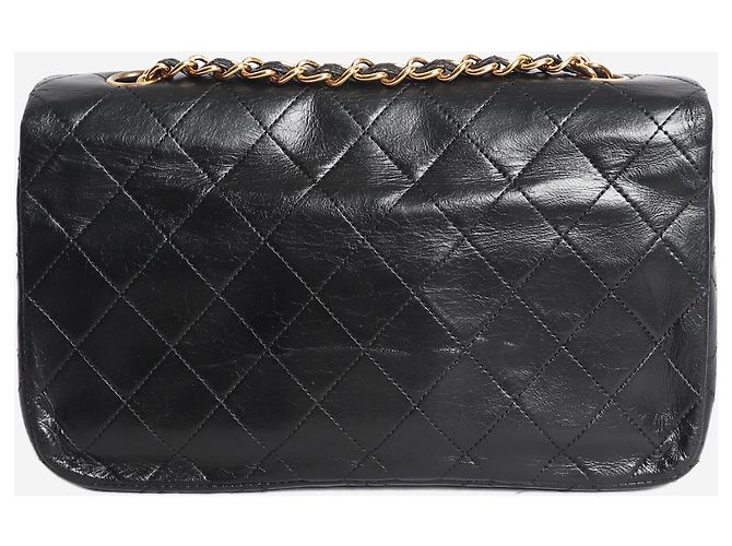 Chanel Borsa flap 1989 in pelle d'agnello nera - vista 3