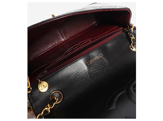 Chanel Borsa flap 1989 in pelle d'agnello nera - vista 6