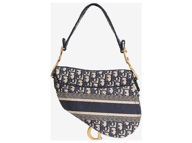 Bolsa Dior Saddle 2020 Azul Marinho Oblique Jacquard - vista 3