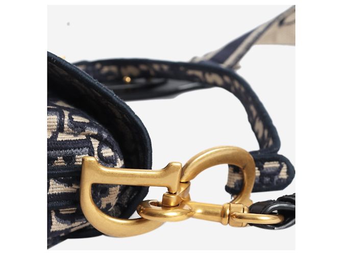 Bolsa Dior Saddle 2020 Azul Marinho Oblique Jacquard - vista 6