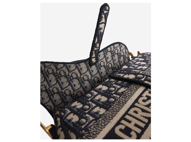 Bolsa Dior Saddle 2020 Azul Marinho Oblique Jacquard - vista 8