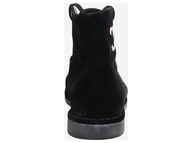 Chanel  Stiefeletten aus schwarzem Samt - Größe EU 38.5 - Ansicht 2