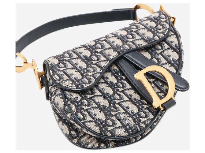Dior Mini mala Saddle Oblique Navy 2019 - vista 4