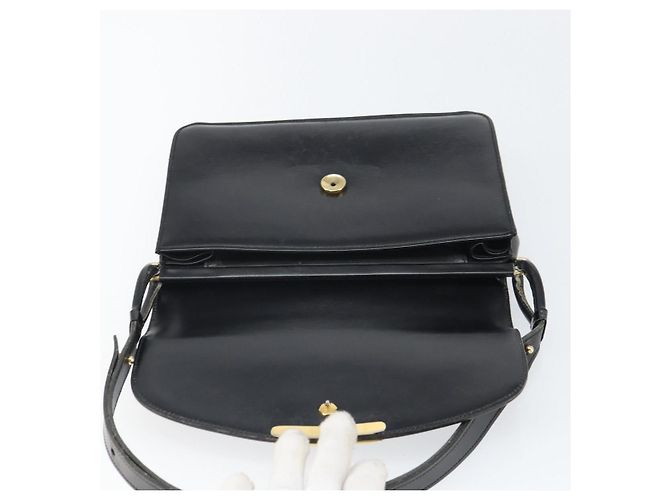 Christian Dior Shoulder Bag Leather Black Gold - vista 10