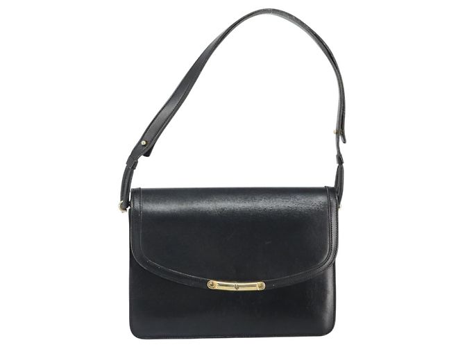 Christian Dior Shoulder Bag Leather Black Gold - vista 13