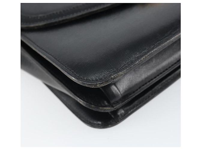 Christian Dior Shoulder Bag Leather Black Gold - vista 14