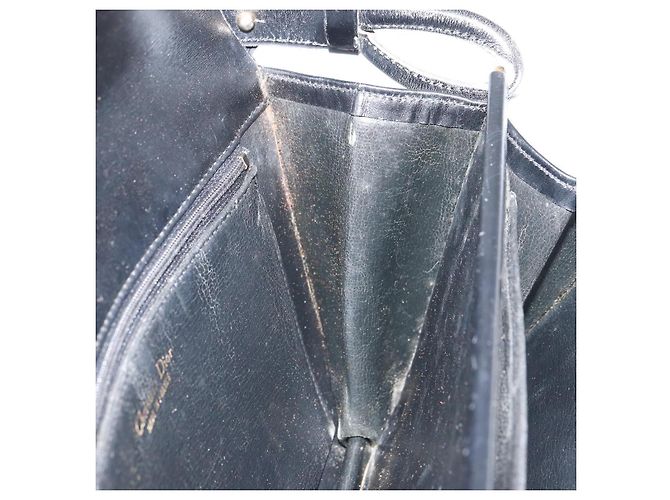 Christian Dior Shoulder Bag Leather Black Gold - vista 19