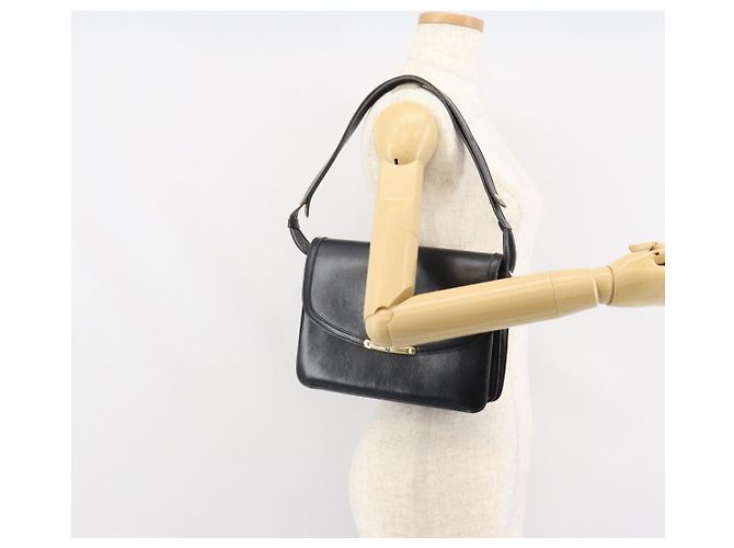 Christian Dior Shoulder Bag Leather Black Gold - vista 24