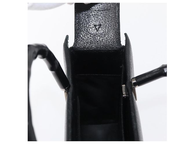 GUCCI Bamboo Hand Bag Leather Black Silver 002 0260 - vista 19