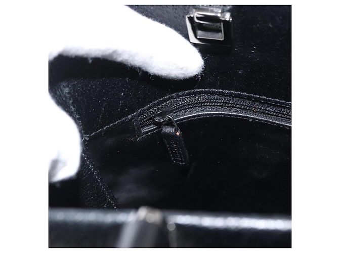 GUCCI Bamboo Hand Bag Leather Black Silver 002 0260 - vista 20
