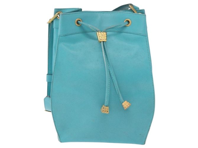 Christian Dior Shoulder Bag Leather Light Blue - vista 13