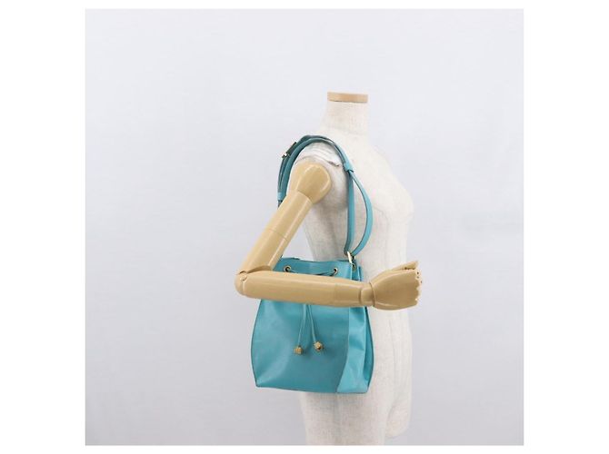 Christian Dior Shoulder Bag Leather Light Blue - vista 22