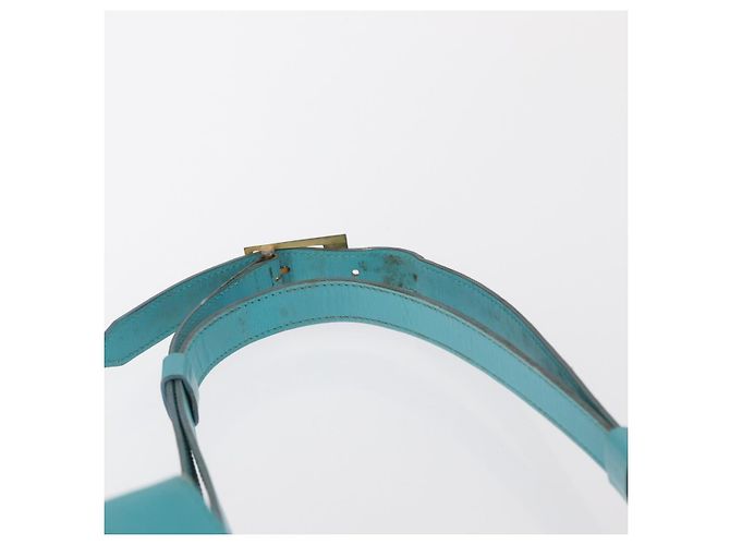 Christian Dior Shoulder Bag Leather Light Blue - vista 8