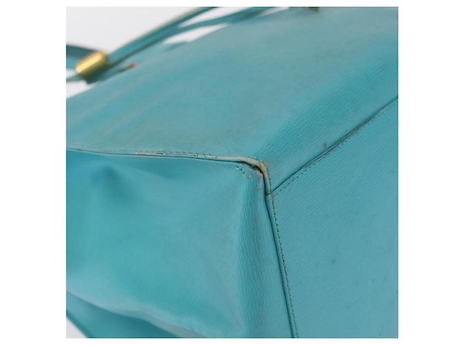 Christian Dior Shoulder Bag Leather Light Blue - vista 9