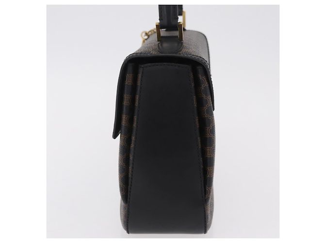 Céline CELINE Macadam Canvas Handtasche PVC Schwarz Goldfarben - Ansicht 3