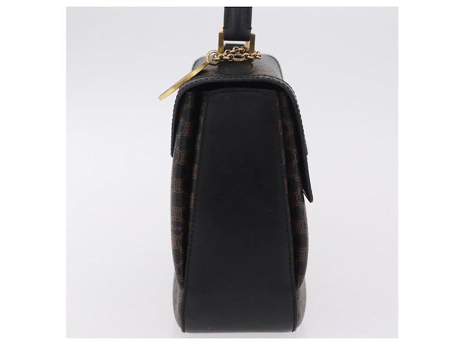 Céline CELINE Macadam Canvas Handtasche PVC Schwarz Goldfarben - Ansicht 4