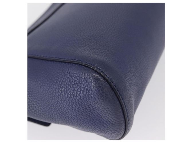 Salvatore Ferragamo Gancini Shoulder Bag Leather Navy Gold - vista 15