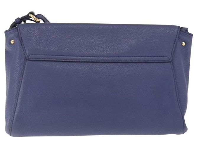 Salvatore Ferragamo Gancini Shoulder Bag Leather Navy Gold - vista 2