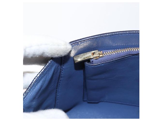 Salvatore Ferragamo Gancini Shoulder Bag Leather Navy Gold - vista 21