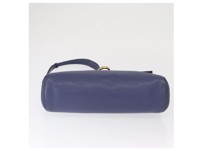 Salvatore Ferragamo Gancini Shoulder Bag Leather Navy Gold - vista 5